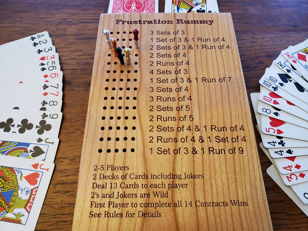 Deluxe / Travel Frustration Rummy Scoreboard with Storage