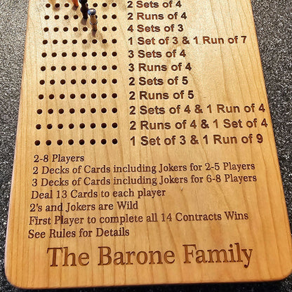 Frustration Rummy 8 Player Scoreboard with Peg Storage