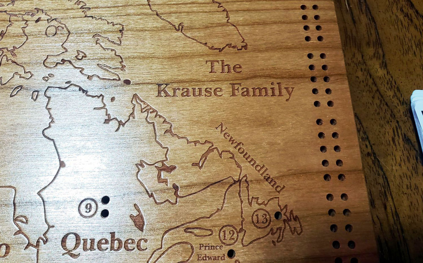 Race Across Canada Tournament Cribbage Board