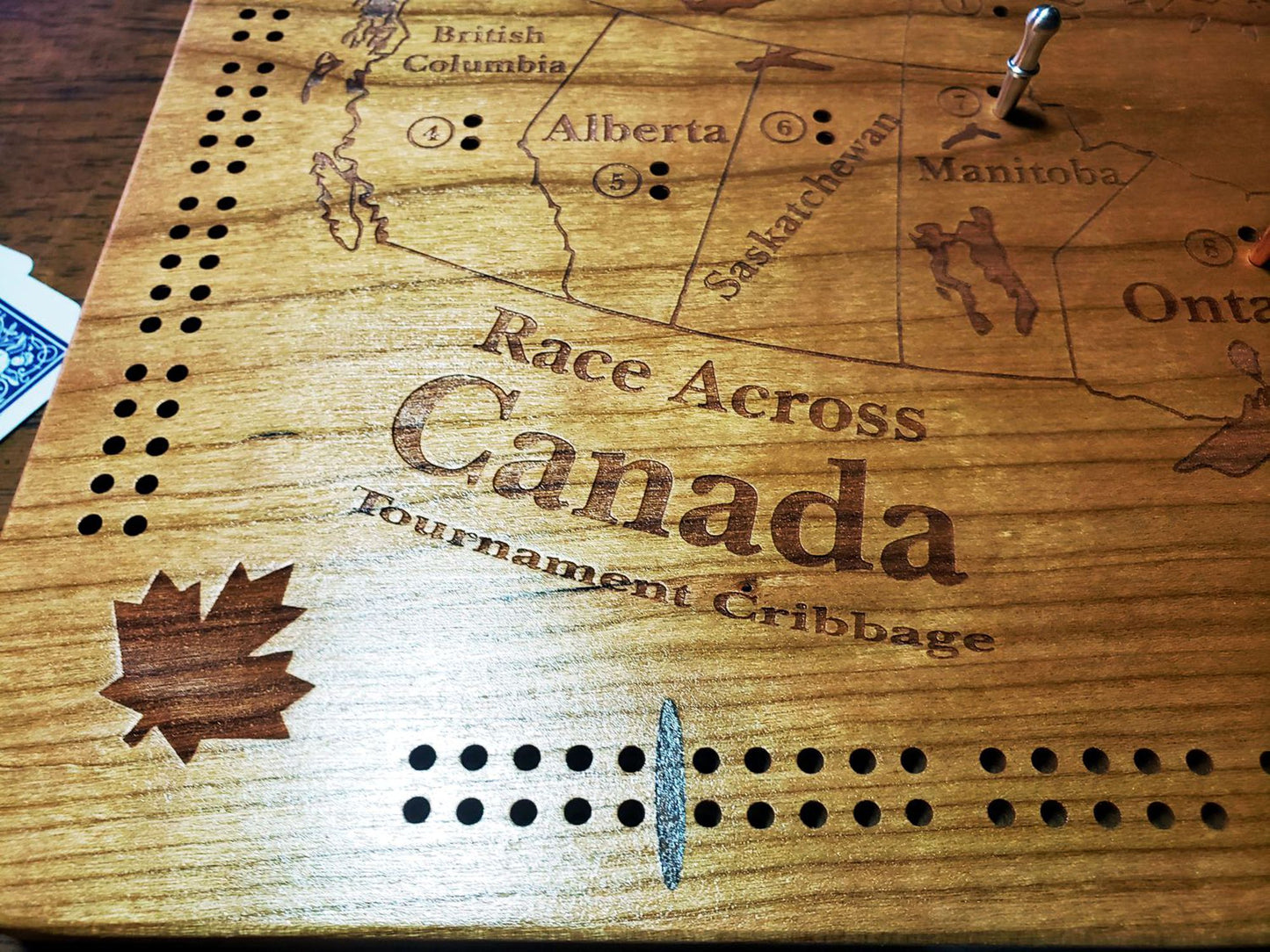 Race Across Canada Tournament Cribbage Board