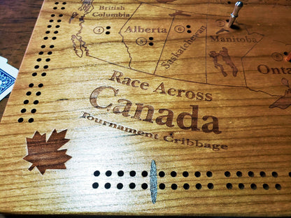 Race Across Canada Tournament Cribbage Board