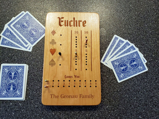 Euchre Score Board with Peg Storage