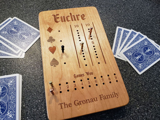 Euchre Score Board with Peg Storage