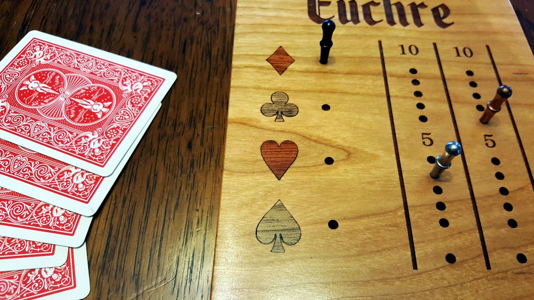 Euchre Score Board with Peg Storage