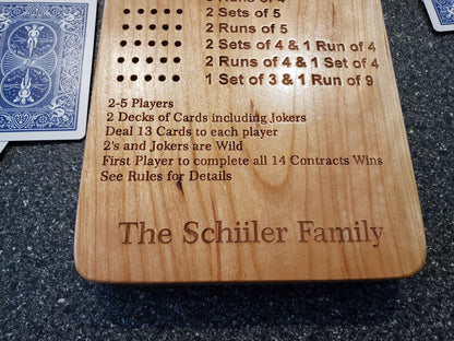 Frustration Rummy 5 Player Scoreboard with Peg Storage