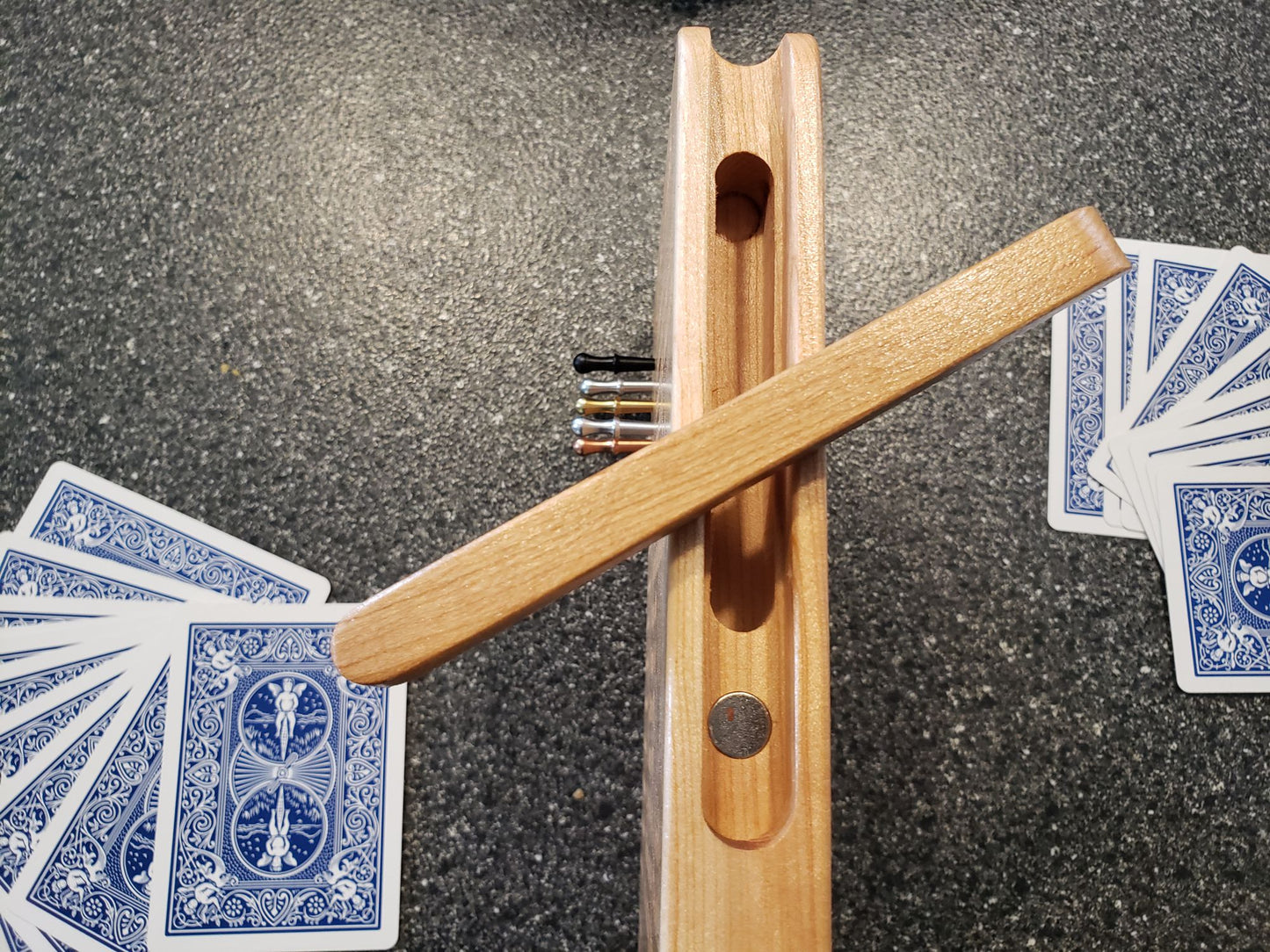 Frustration Rummy 5 Player Scoreboard with Peg Storage