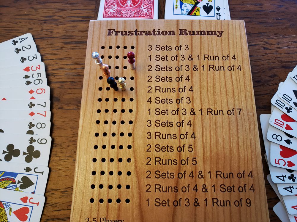 Deluxe / Travel Frustration Rummy Scoreboard with Storage
