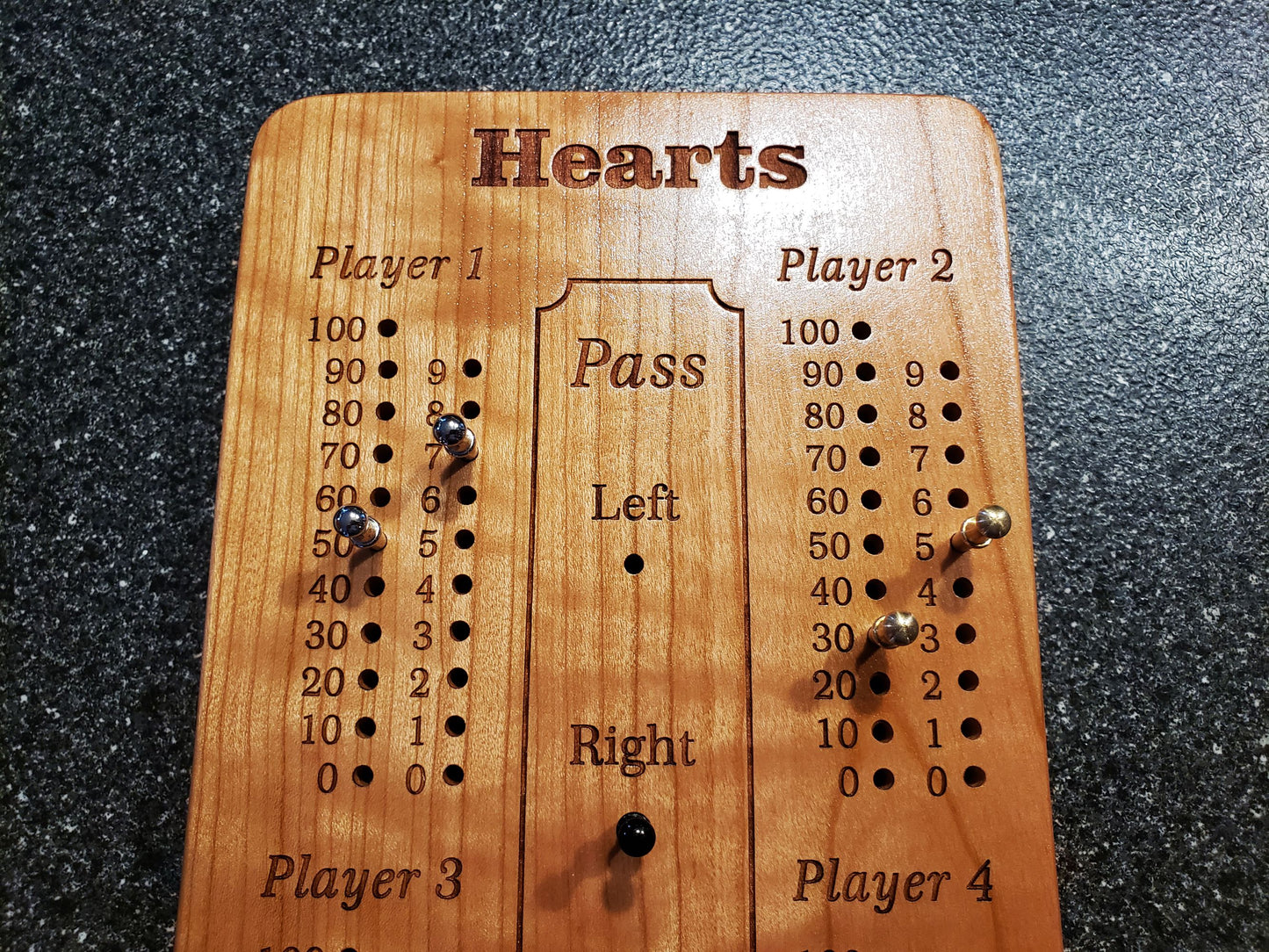 Hearts Scoreboard with Peg Storage