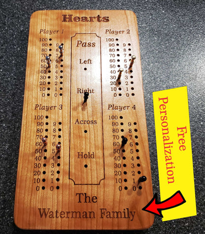 Hearts Scoreboard with Peg Storage
