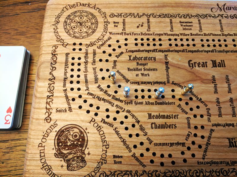 Marauder's Map Cribbage Board