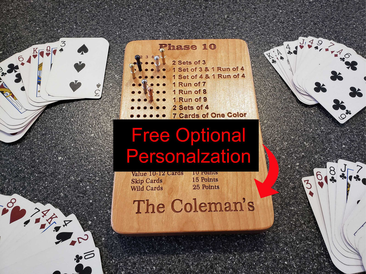 Phase 10 Scoreboard with Peg Storage