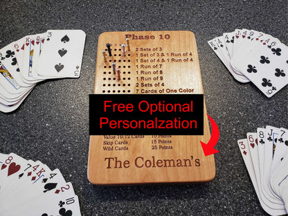 Phase 10 Scoreboard with Peg Storage