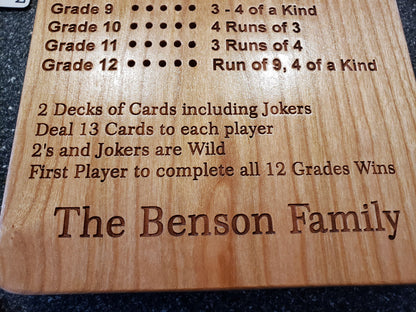 School Rummy Scoreboard with Peg Storage