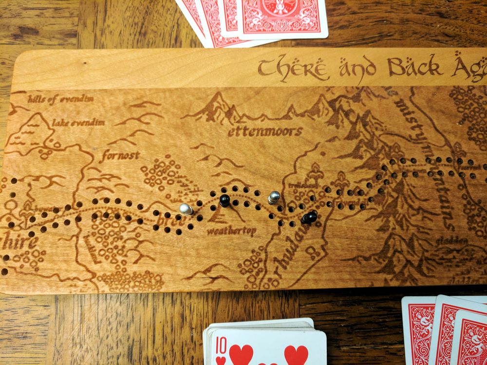 There and Back Again Cribbage Board