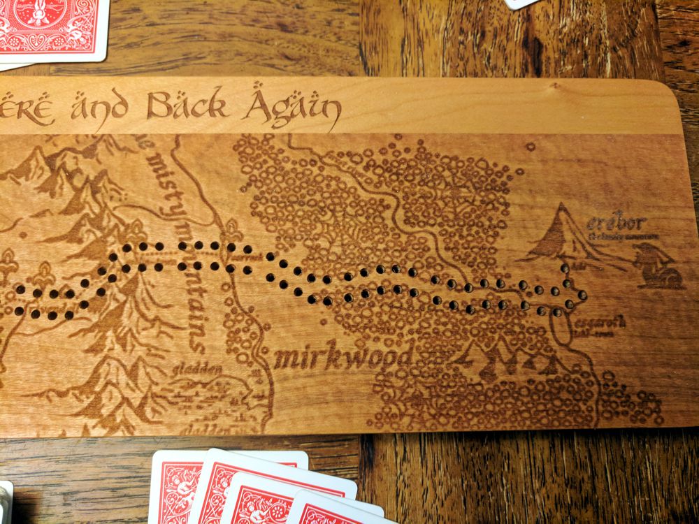 There and Back Again Cribbage Board