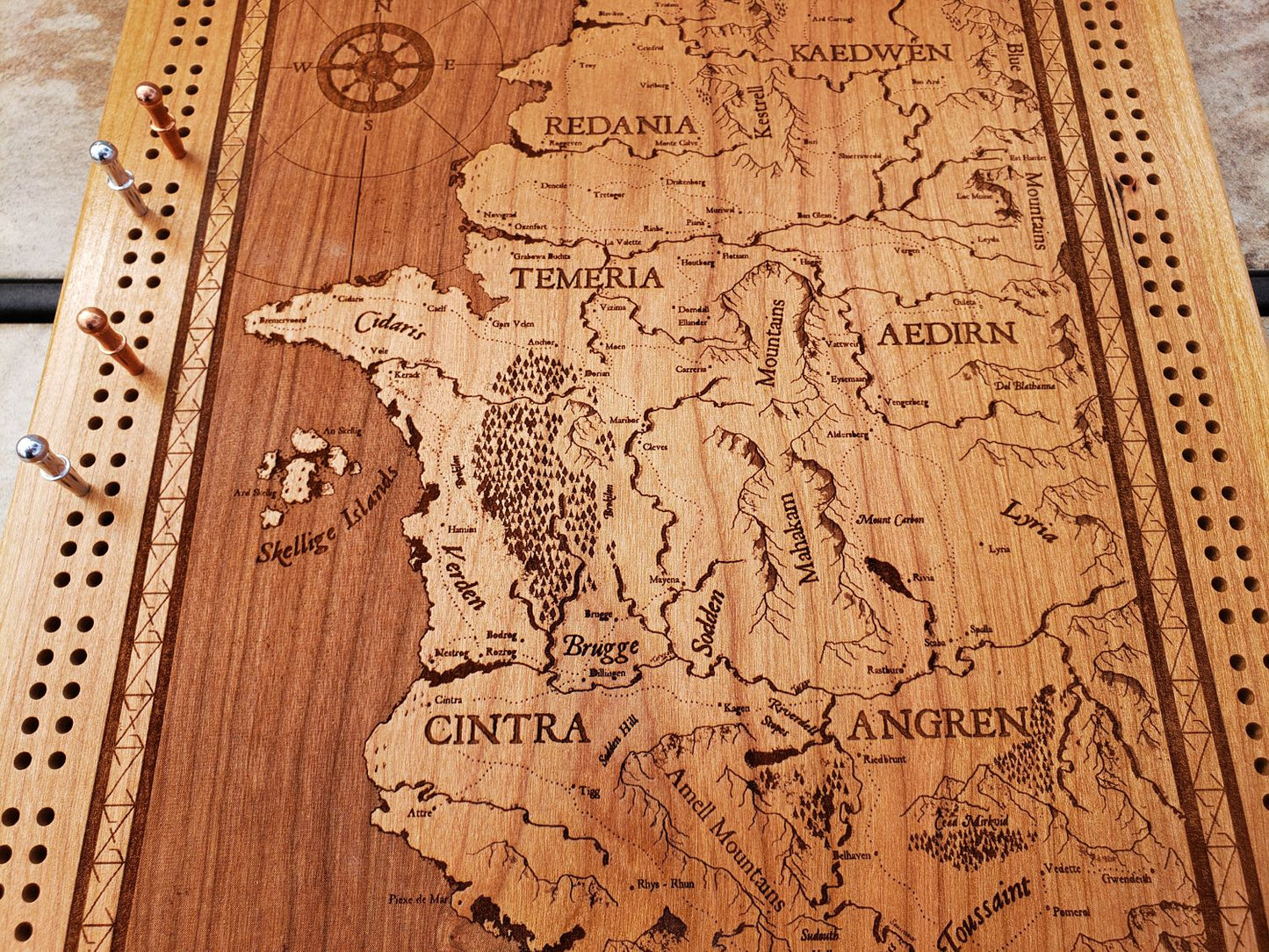 Witcher World Map Cribbage Board