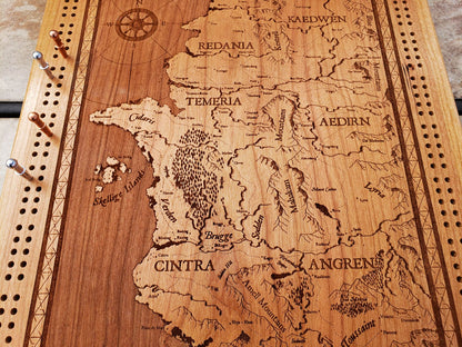 Witcher World Map Cribbage Board
