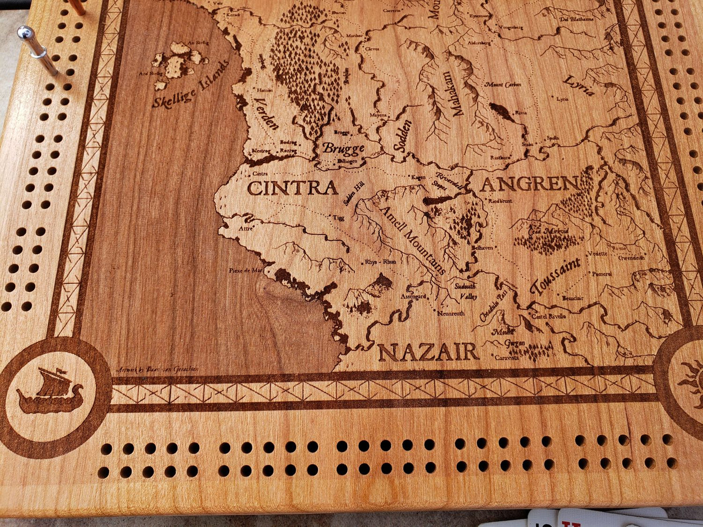 Witcher World Map Cribbage Board